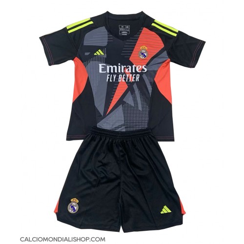 Maglie da calcio Real Madrid Portiere Seconda Maglia Bambino 2024-25 Manica Corta (+ Pantaloni corti)